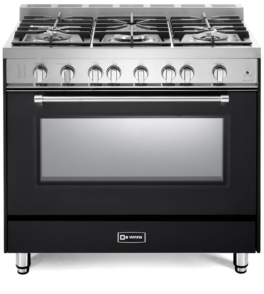 Verona - Prestige 36" Gas Single Oven Range - 5 Burners - Stainless Steel, Matte Black, White