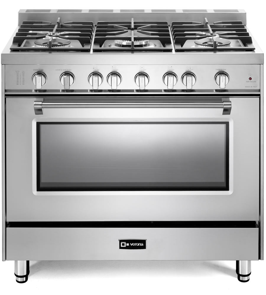 Verona - Prestige 36" Gas Single Oven Range - 5 Burners - Stainless Steel, Matte Black, White