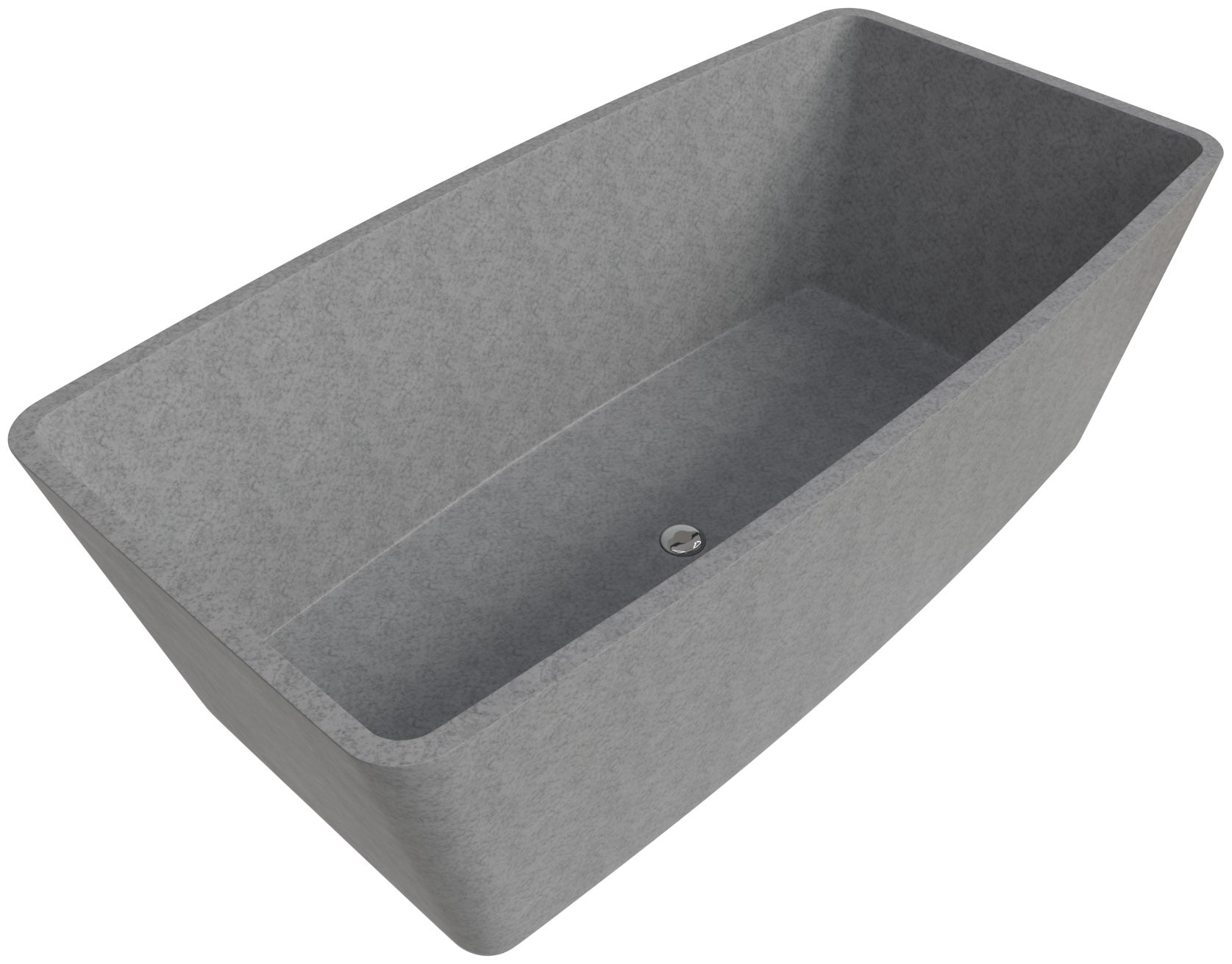 ALFI brand - 71" Solid Concrete Rectangular Freestanding Bathtub - ABCO71TUB