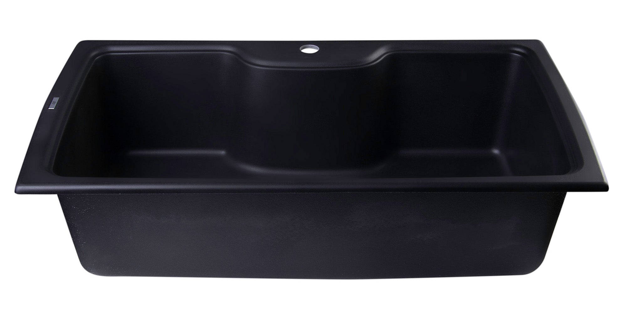 ALFI Brand - Black 35" Drop-In Single Bowl Granite Composite Kitchen Sink | AB3520DI-BLA