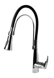 ALFI Brand - Polished Chrome Kitchen Faucet with Black Rubber Stem | ABKF3001-PC