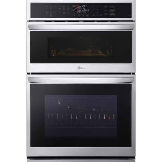 LG - 6.4 CF / 30" Smart Combi Wall Oven & Microwave w/ Fan Convection,Air Fry - Combo Wall Oven - WCEP6423F