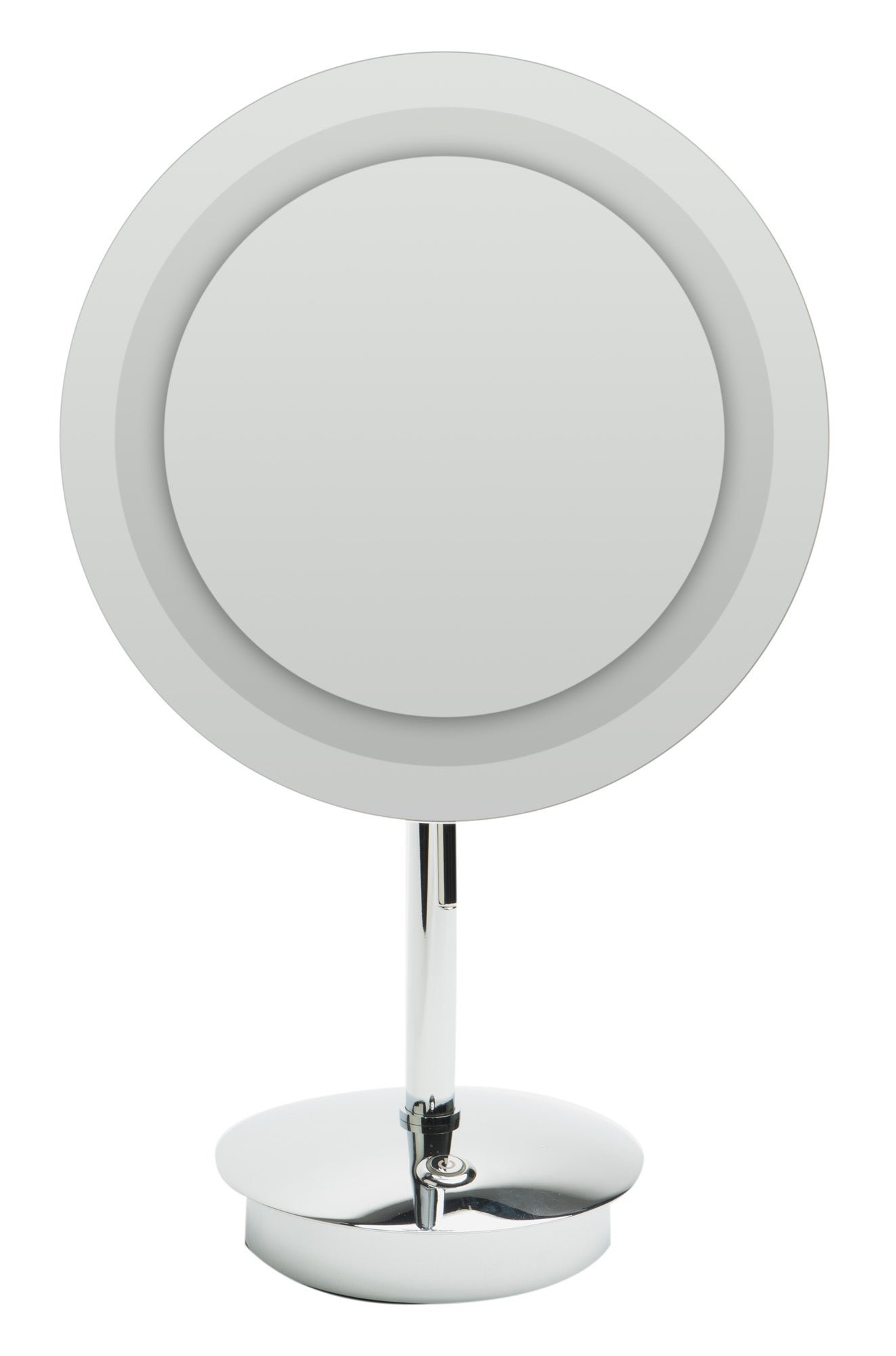 ALFI Brand - Polished Chrome Tabletop Round 9" 5x Magnifying Cosmetic Mirror with Light | ABM9FLED-PC