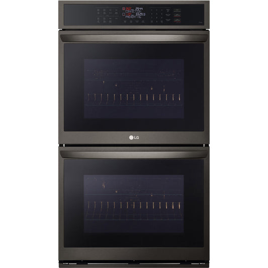 LG - 9.4 CF / 30" Smart Double Wall Oven with Fan Convection, Air Fry - Electric Wall Ovens - WDEP9423D