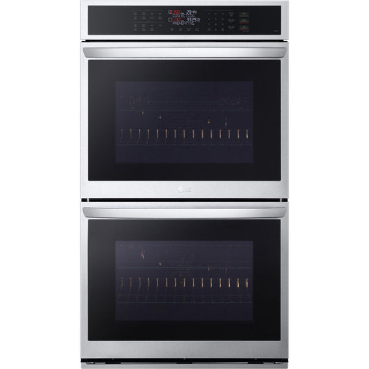 LG - 9.4 CF / 30" Smart Double Wall Oven with Fan Convection, Air Fry - Electric Wall Ovens - WDEP9423F