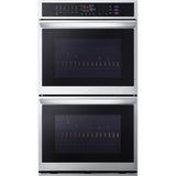 LG - 9.4 CF / 30" Smart Double Wall Oven with True Convection, InstaView - Electric Wall Ovens - WDEP9427F