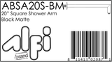 ALFI Brand - Black Matte 20" Square Wall Shower Arm | ABSA20S-BM