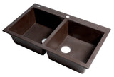 ALFI Brand - Chocolate 34" Drop-In Double Bowl Granite Composite Kitchen Sink | AB3420DI-C