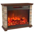 LifeSmart - large square infrared faux stone fireplace