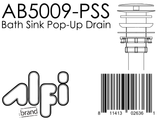 ALFI Brand - Polished Stainless Stainless Steel Pop Up Drain for Sink w/o Overflow | AB5009-PSS