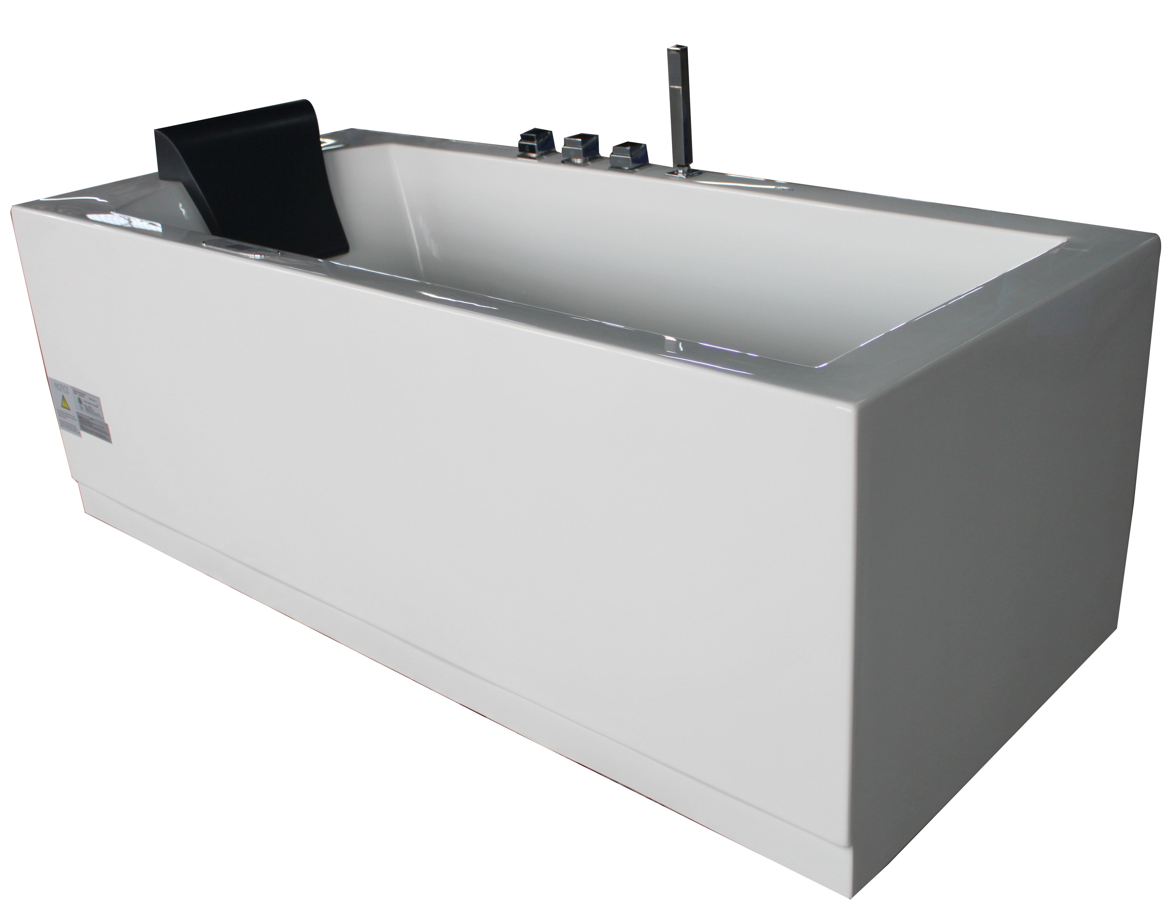 EAGO - 5 ft Acrylic White Rectangular Whirlpool Bathtub w Fixtures | AM154ETL-R5