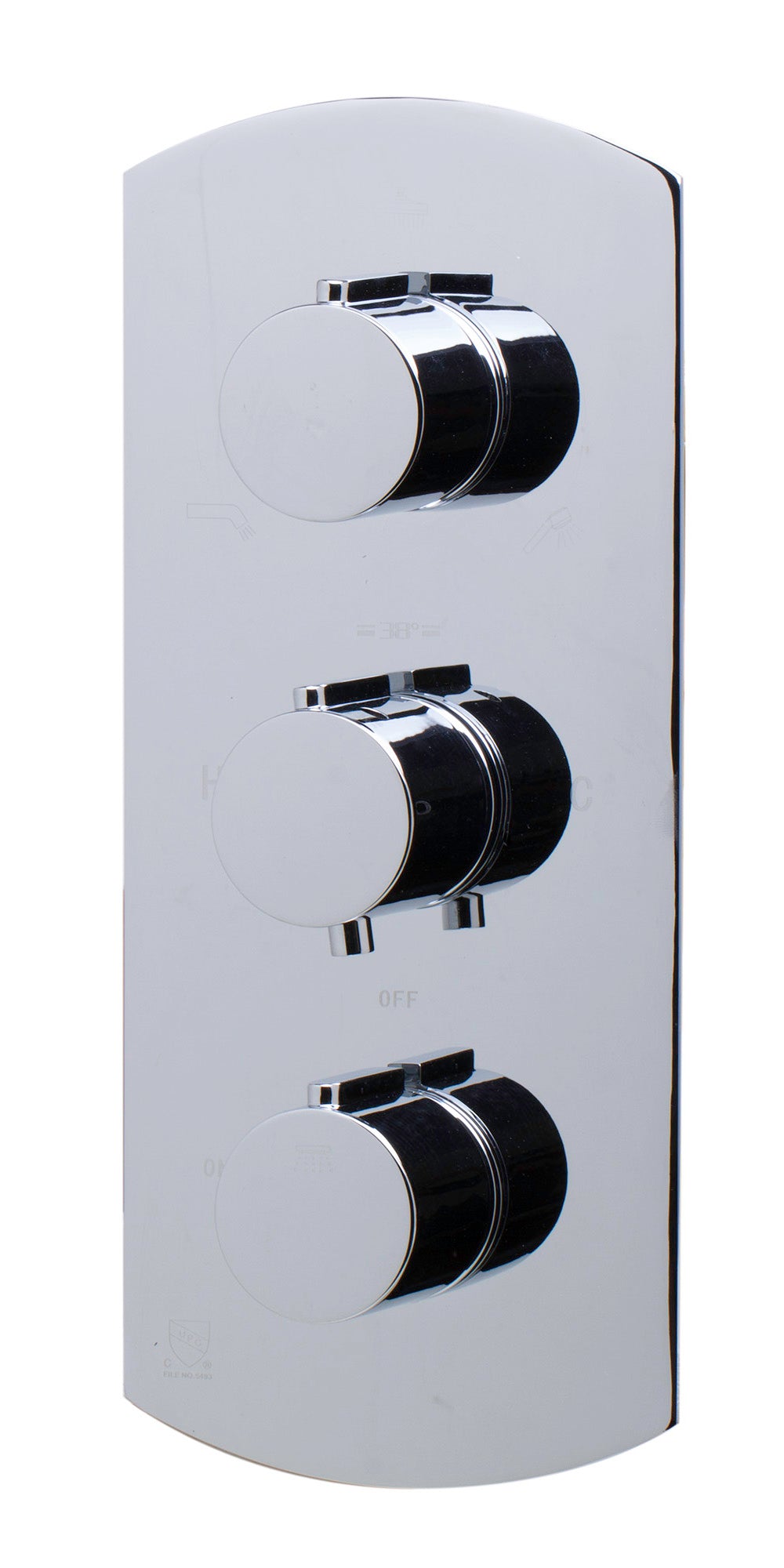 ALFI Brand - Polished Chrome Concealed 3-Way Thermostatic Valve Shower Mixer Round Knobs | AB4001-PC