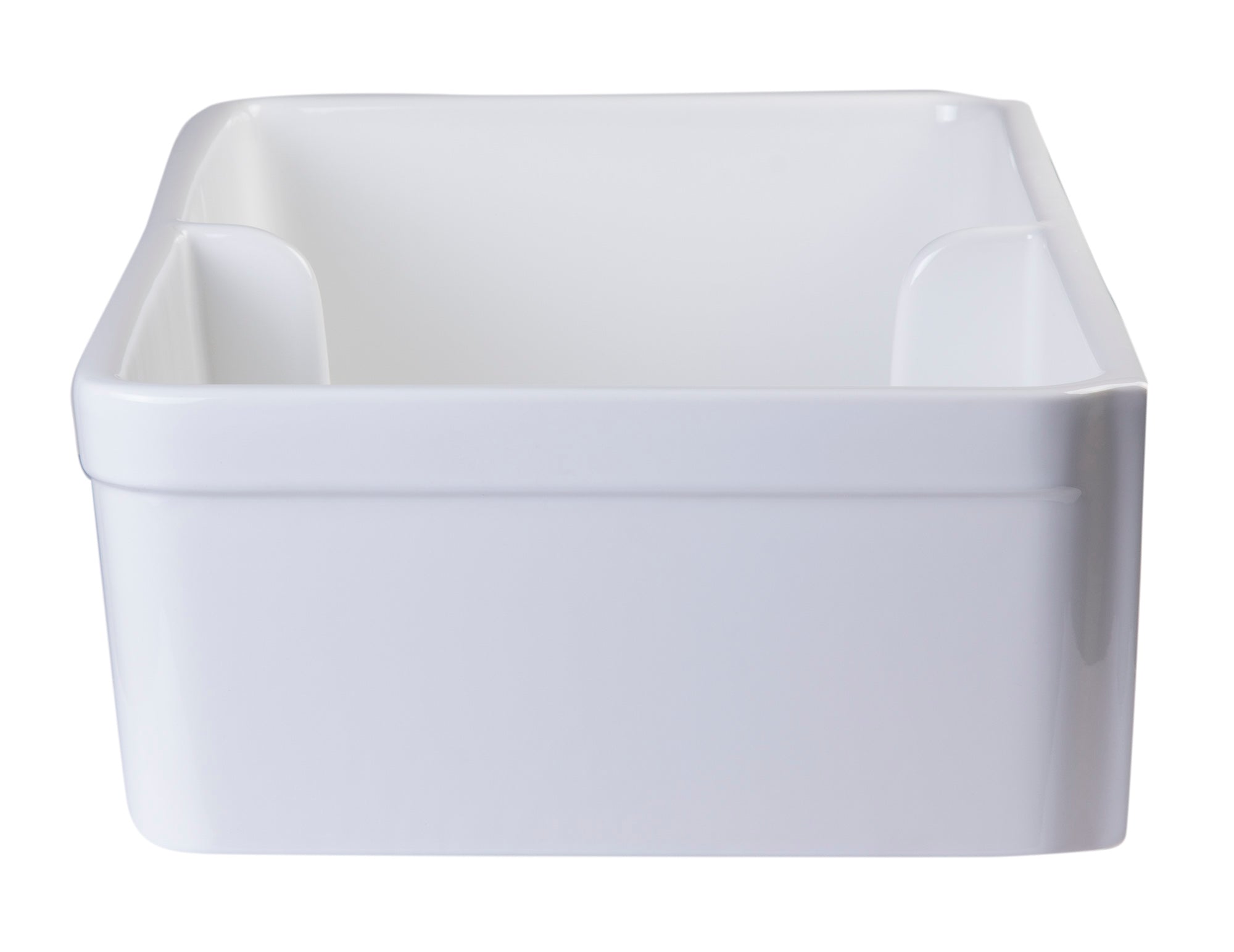 ALFI Brand - White 32" Short Wall Double Bowl  Lip Apron Fireclay Farmhouse Kitchen Sink | AB5123-W