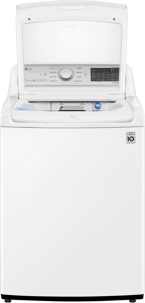 LG - 27 in. 4.8 cu. ft. Mega Capacity White Top Load Washer, Agitator, with TurboWash3D and Wi-Fi Connectivity | WT7305CW