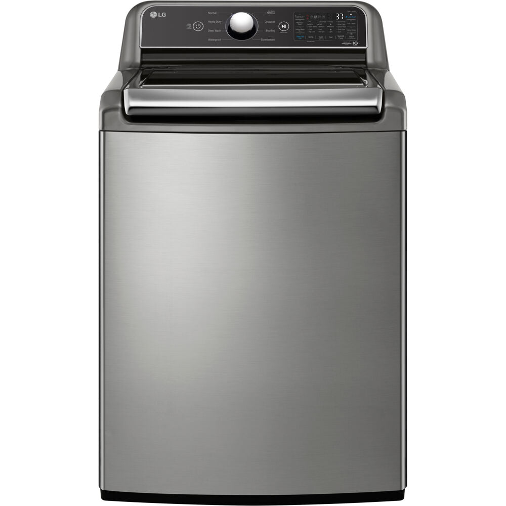 LG - 27 in. 4.8 cu. ft. Mega Capacity White Top Load Washer, Agitator, with TurboWash3D and Wi-Fi Connectivity | WT7405CV