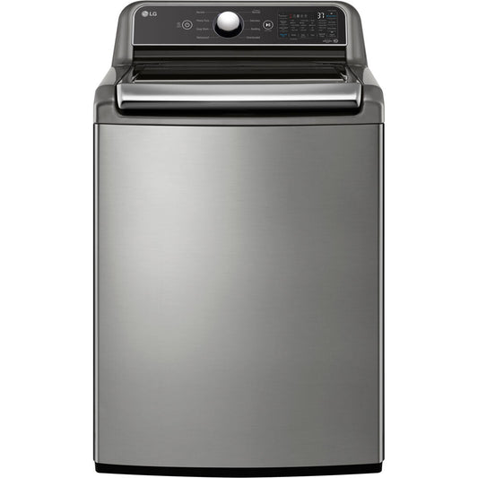 LG - 27 in. 4.8 cu. ft. Mega Capacity White Top Load Washer and LG - 7.4 Cu. Ft. Black Steel Ultra Large Capacity Gas Dryer