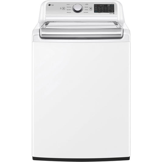 LG - 5.3 cu.ft. Top Load Washer with 4-Way Agitator & TurboWash3D Technology in White | WT7405CW