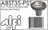 ALFI Brand - Polished Stainless Steel 3 1/2" Basket Strainer Drain | ABST35-PSS