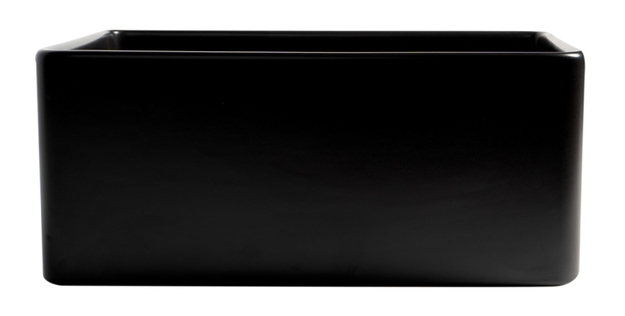 ALFI Brand - Black Matte Smooth Apron 24" x 18" Single Bowl Fireclay Farm Sink | ABF2418-BM