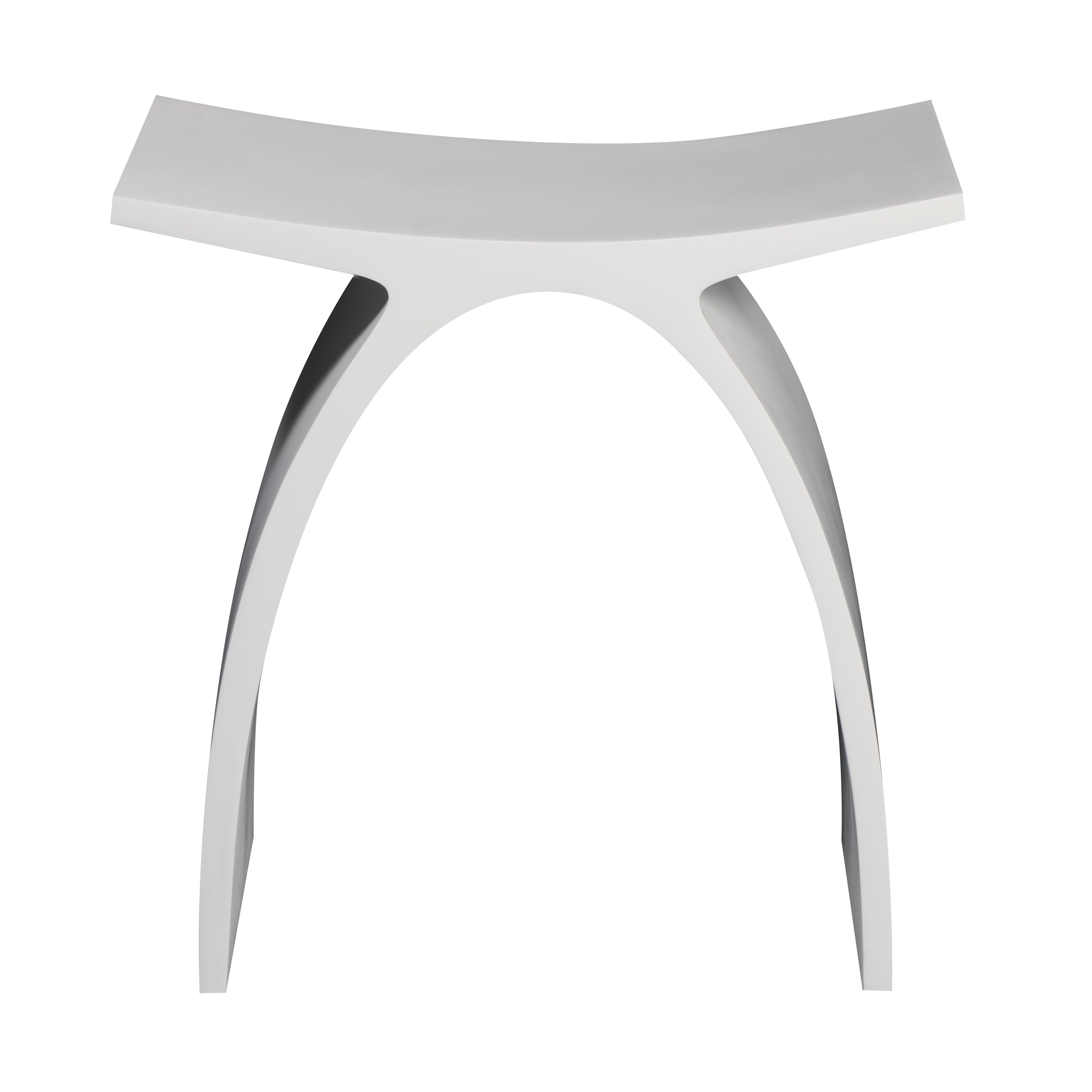 ALFI Brand - Arched White Matte Solid Surface Resin Bathroom / Shower Stool | ABST77