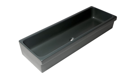 ALFI brand - 48" Black Matte Above Mount Fireclay Bathroom Trough Sink - AB48TRBM