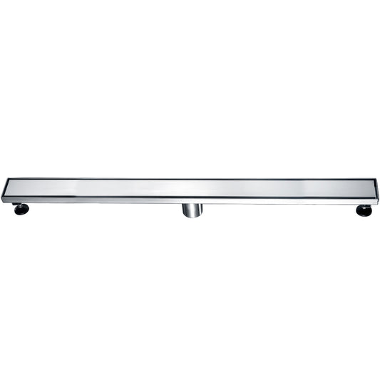 ALFI Brand - 36" Modern Brushed Stainless Steel Linear Shower Drain with Solid Cover | ABLD36B-BSS