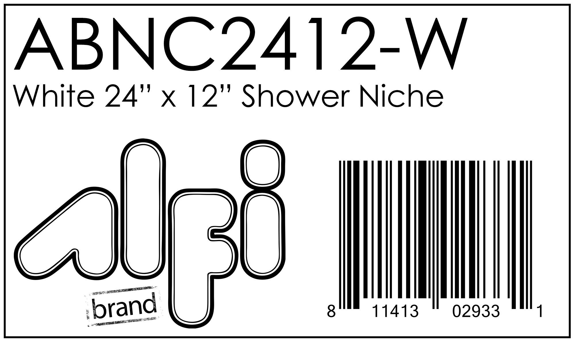 ALFI Brand - 24 x 12 White Matte Stainless Steel Horizontal Single Shelf Bath Shower Niche | ABNC2412-W
