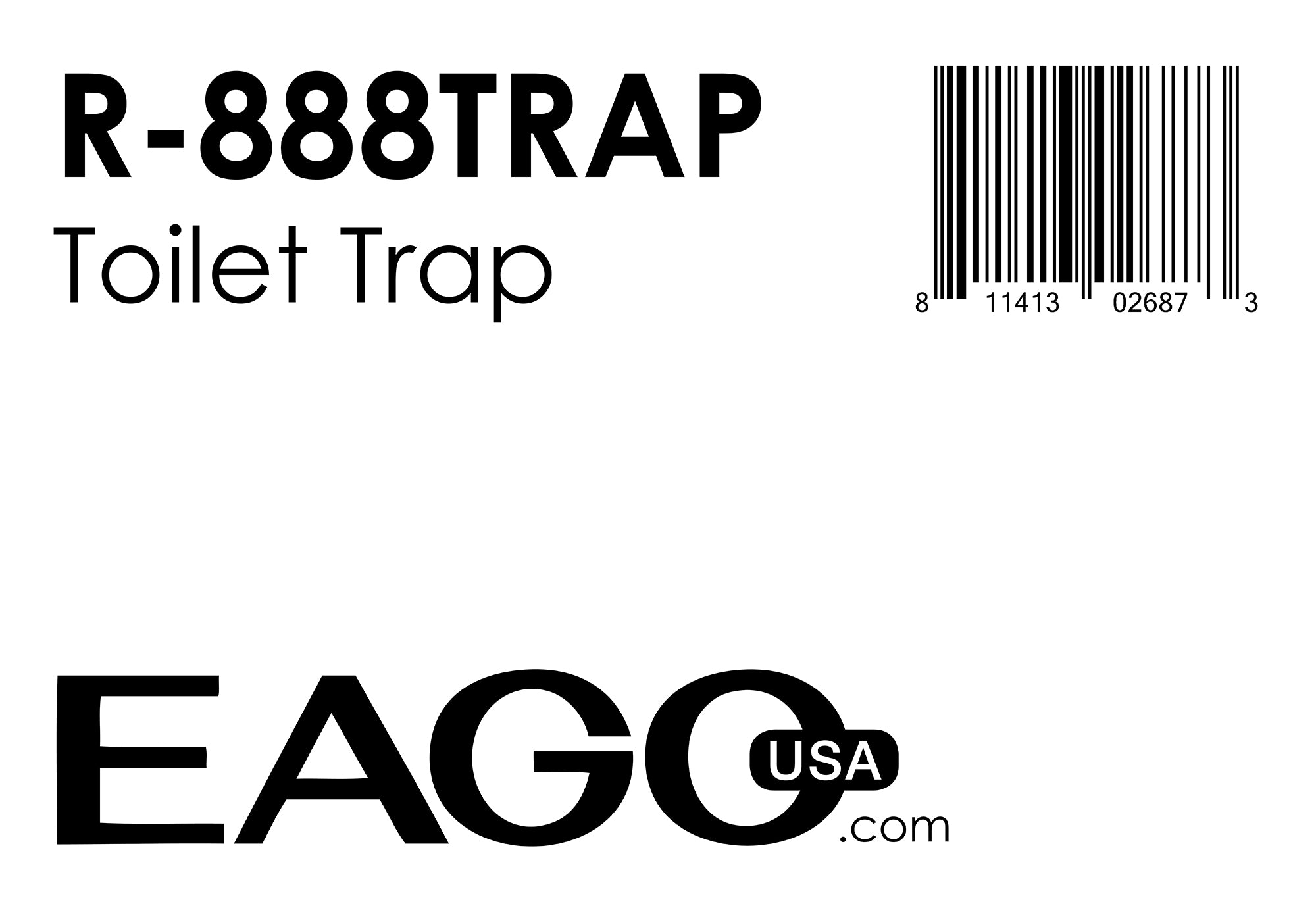 EAGO - Replacement Toilet Trap TB222/TB309/TB340/TB133/TB346/TB359 | R-888TRAP