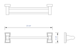 ALFI Brand - 24" Double Rack Wooden Towel Bar Bathroom Accessory | AB5505