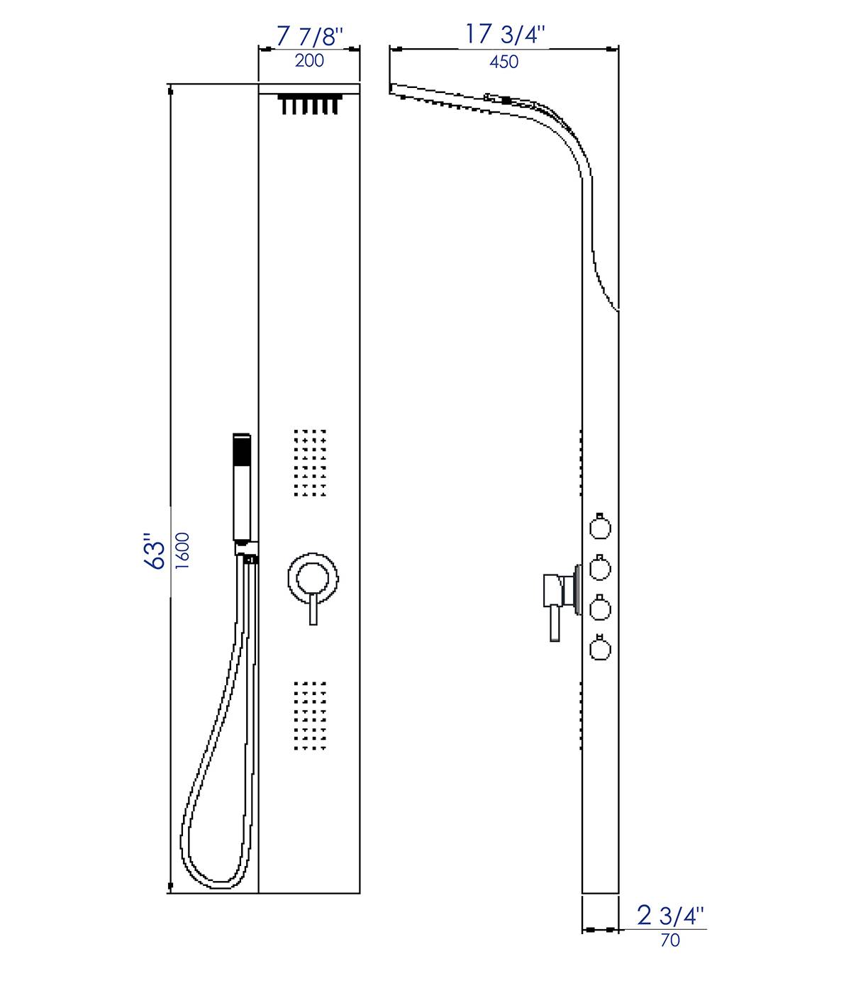 ALFI Brand - Stainless Steel Shower Panel with 2 Body Sprays | ABSP30