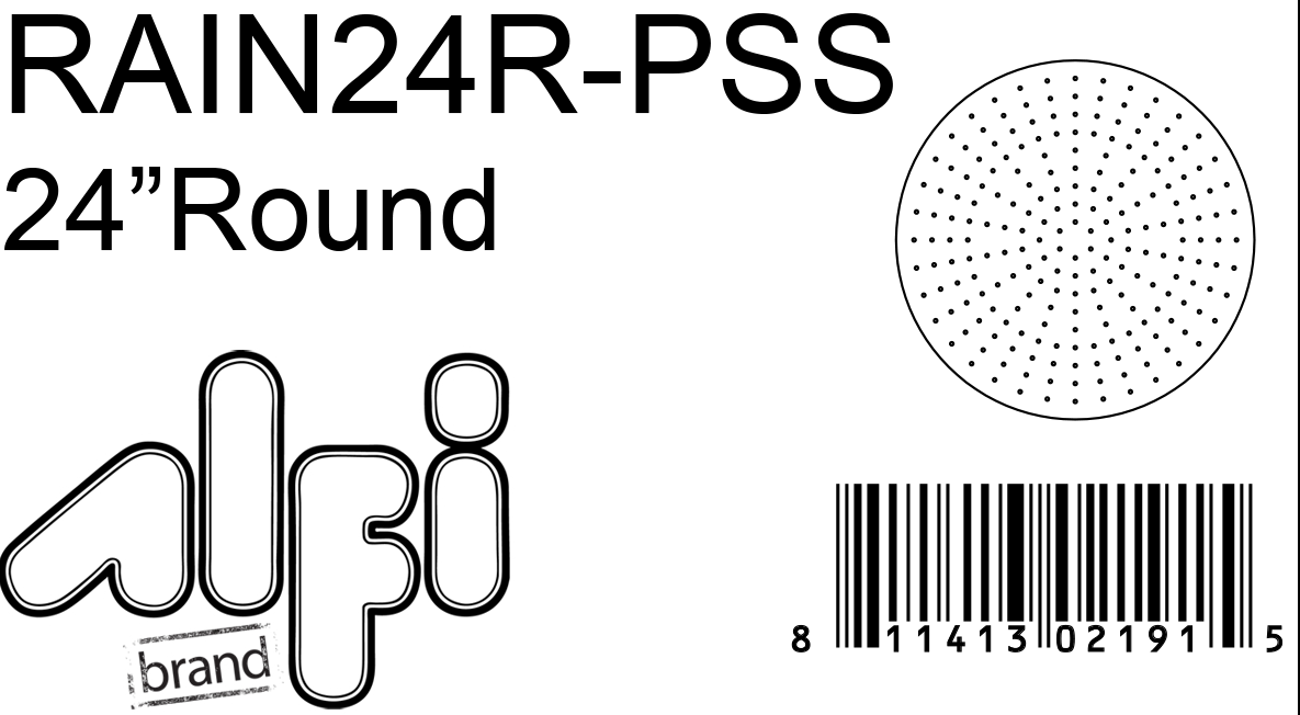 ALFI Brand - 24" Round Polished Solid Stainless Steel Ultra Thin Rain Shower Head | RAIN24R-PSS
