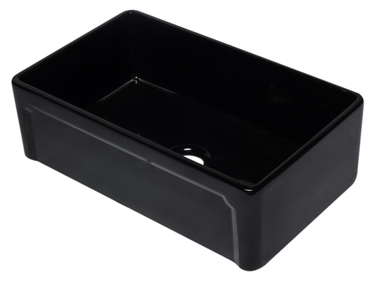 ALFI Brand - 33 inch Black Reversible Single Fireclay Farmhouse Kitchen Sink | AB3320SB-BG
