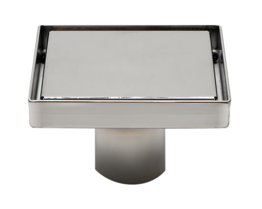 ALFI Brand - 5" x 5" Modern Square Polished Stainless Steel Shower Drain with Solid Cover | ABSD55B-PSS