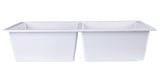 ALFI Brand - White 34" Undermount Double Bowl Granite Composite Kitchen Sink | AB3420UM-W