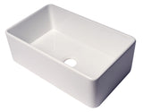 ALFI Brand - 30" White Thin Wall Single Bowl Smooth Apron Fireclay Kitchen Farm Sink | ABF3018-W