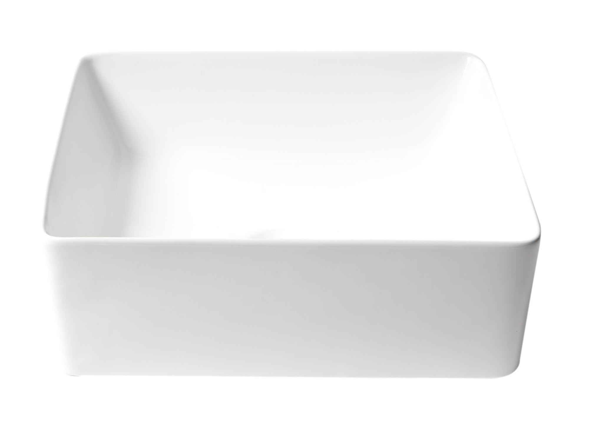 ALFI Brand - White 16" Modern Square Above Mount Ceramic Sink | ABC903-W