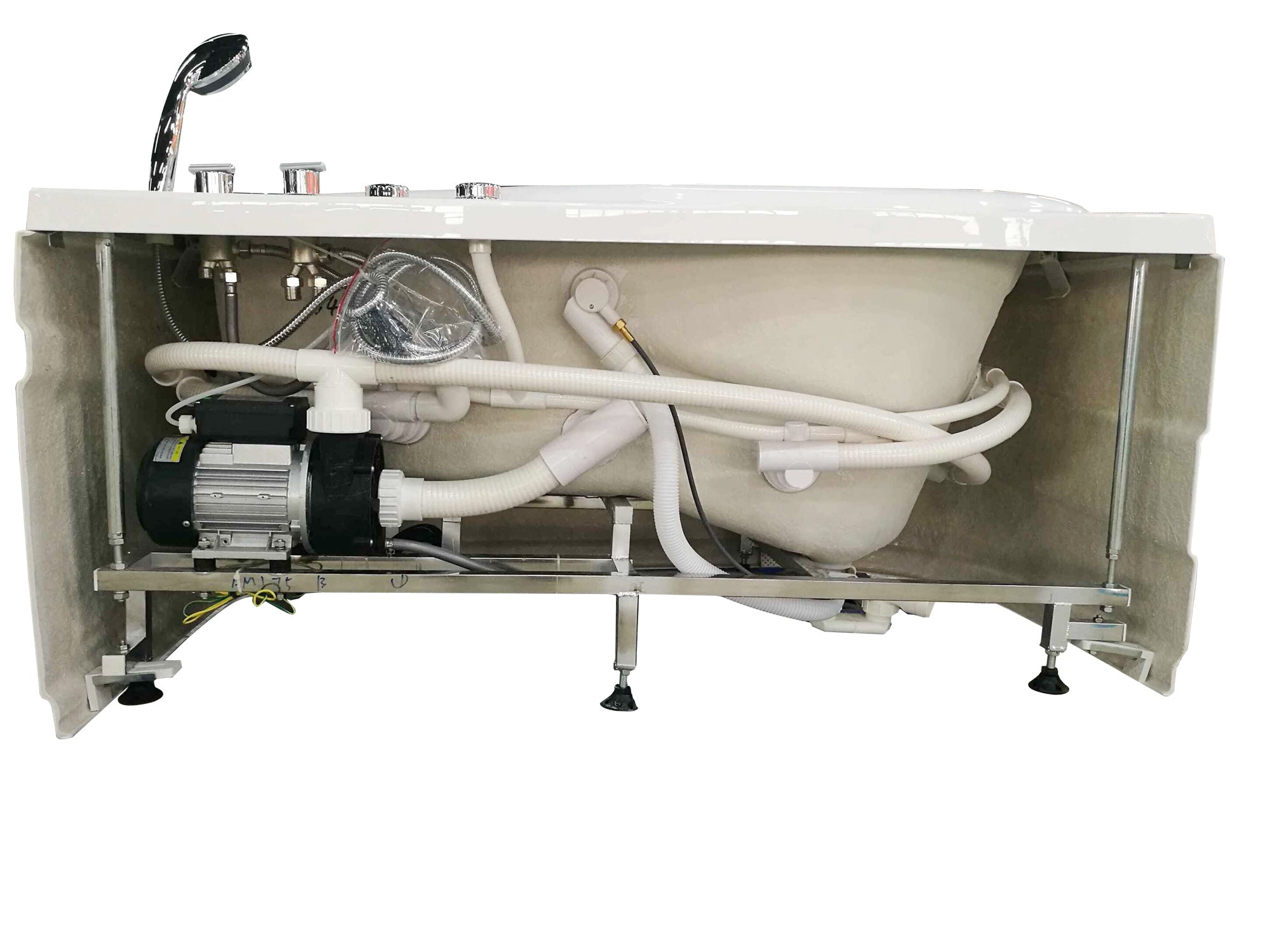 EAGO - 5' White Acrylic Corner Whirlpool Bathtub - Drain on Right | AM175-R