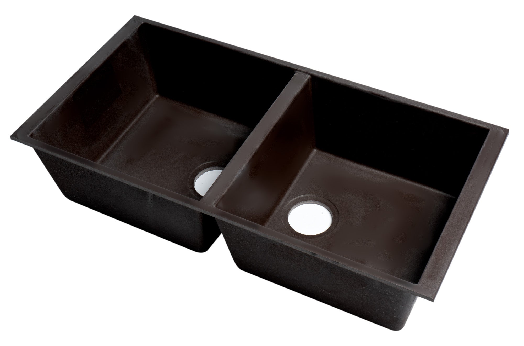 ALFI Brand - Chocolate 34" Undermount Double Bowl Granite Composite Kitchen Sink | AB3420UM-C