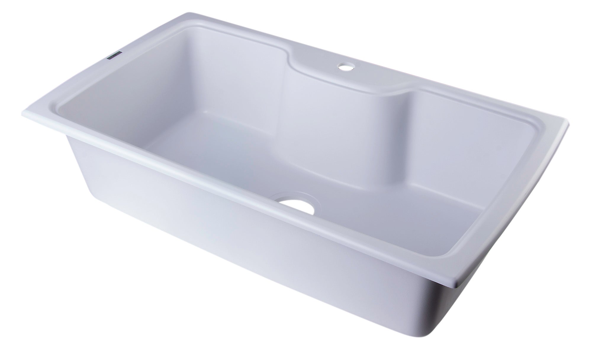 ALFI Brand - White 35" Drop-In Single Bowl Granite Composite Kitchen Sink | AB3520DI-W