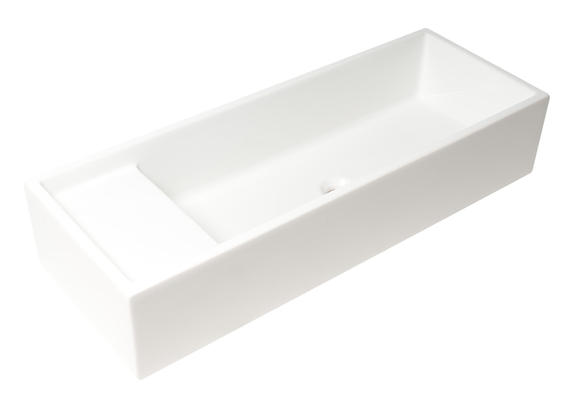 ALFI brand - 39" White Above Mount Fireclay Bathroom Trough Sink - AB39TR