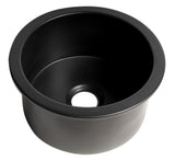 ALFI Brand - Black Matte Round 18" x 18" Undermount / Drop In Fireclay Prep Sink | ABF1818R-BM