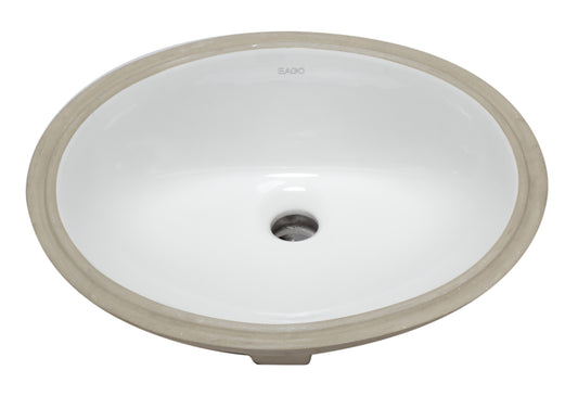EAGO - White Ceramic 18"x15" Undermount Oval Bathroom Sink | BC224