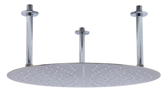 ALFI Brand - 20" Round Brushed Solid Stainless Steel Ultra Thin Rain Shower Head | RAIN20R-BSS