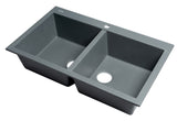 ALFI Brand - Titanium 34" Drop-In Double Bowl Granite Composite Kitchen Sink | AB3420DI-T