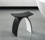 ALFI Brand - Black Matte Arched Solid Surface Resin Bathroom / Shower Stool | ABST77BM