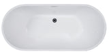 ALFI Brand - 59 inch White Oval Acrylic Free Standing Soaking Bathtub | AB8838