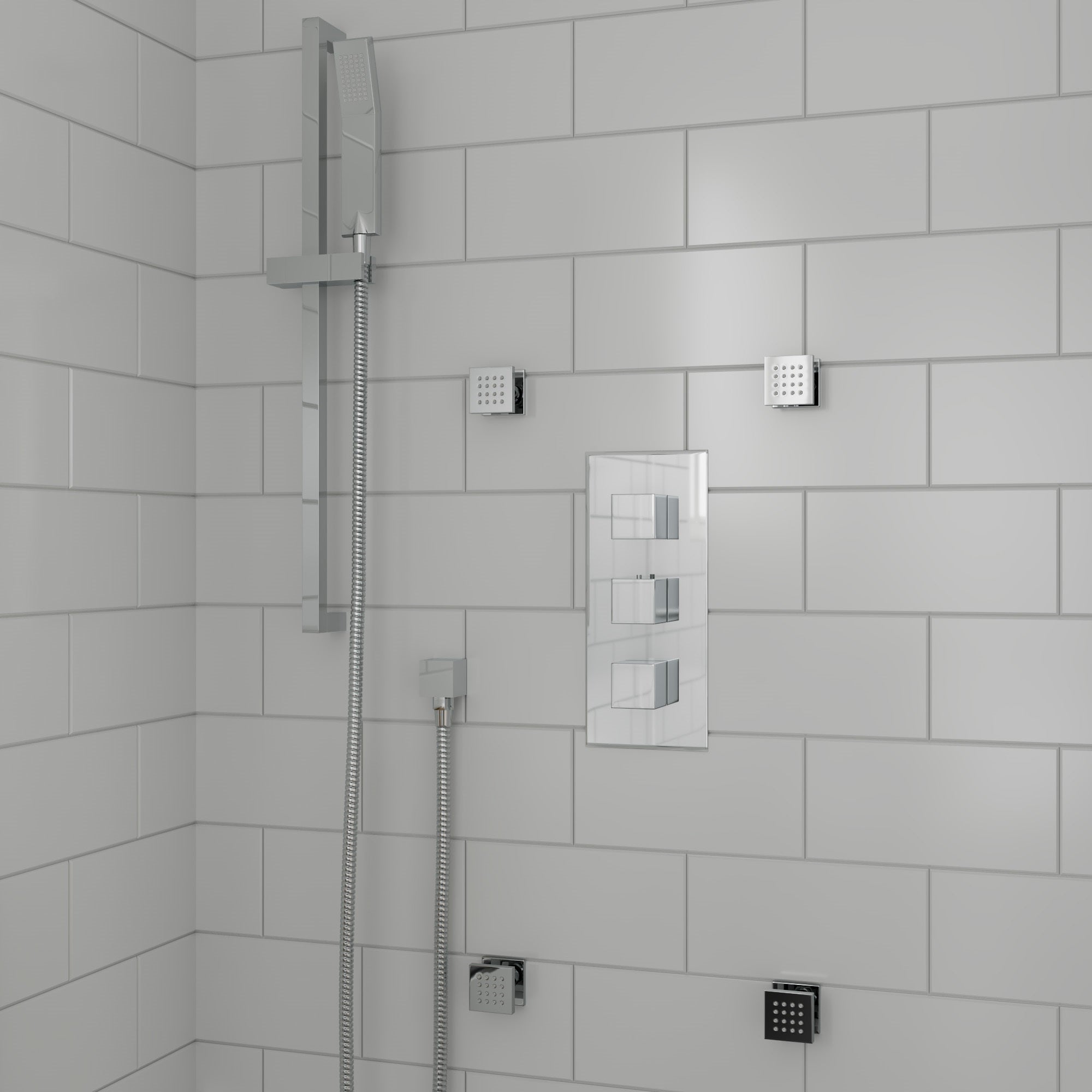 ALFI Brand - Polished Chrome 2" Square Adjustable Shower Body Spray | AB3820-PC