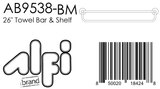 ALFI Brand - Black Matte 26" Towel Bar & Shelf | AB9538-BM