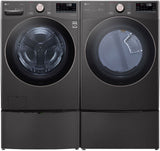 LG - 7.4 cu. ft. Black Steel Ultra Large Capacity Gas Dryer with Sensor Dry TurboSteam | DLGX4001B