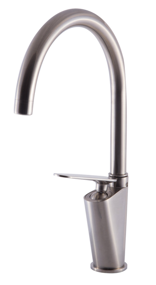 ALFI Brand - Brushed Nickel Gooseneck Single Hole Bathroom Faucet | AB3600-BN